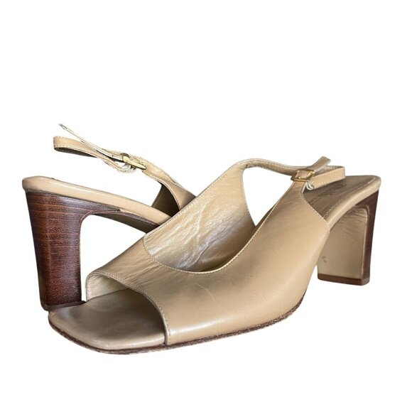 AMALFI Exclusively for Nordstrom, Beige 8B, square heel,slingback pump shoe - Picture 2 of 15